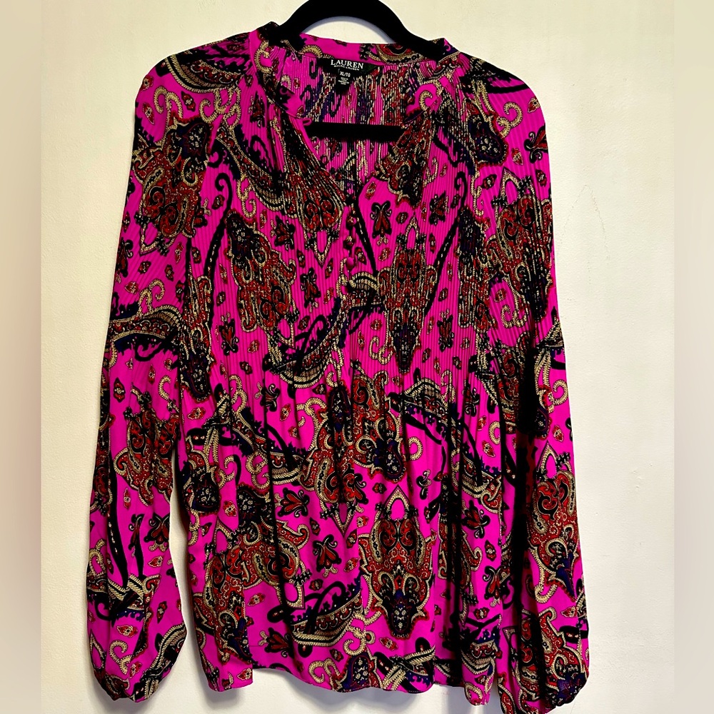 Ralph Lauren Paisley Blouse Sz XL